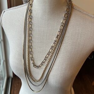 WHBM Gold & Silver Adjustable Necklace Set